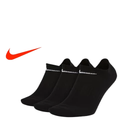 Nike Everyday Lightweight Training No-Show Socks (3 Pairs) BLACK/WHITE