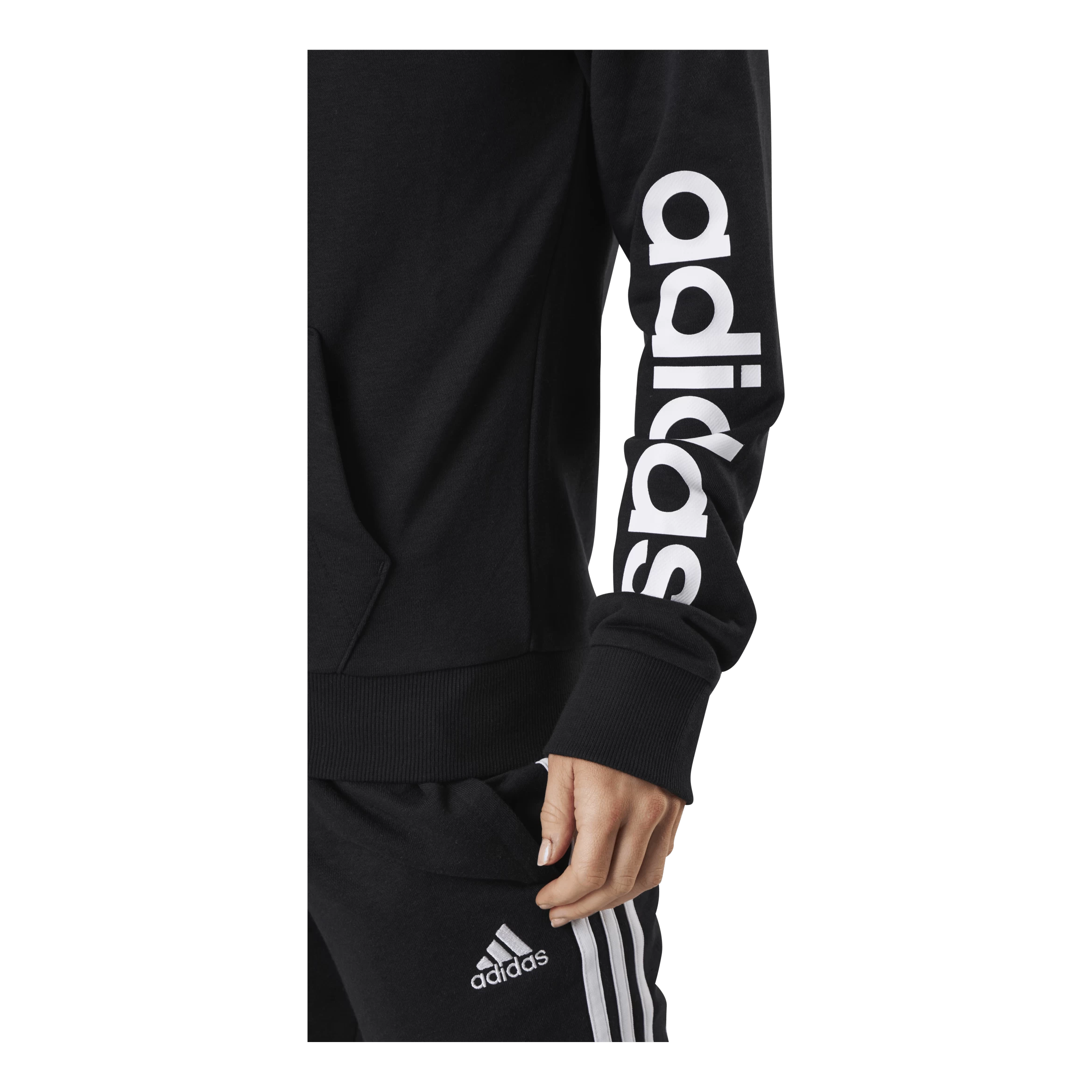 ADIDAS Essentials Full-Zip Hoodie Black / White 5 ADIDAS Essentials Full-Zip Hoodie Black / White - Afbeelding 5