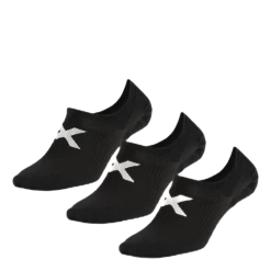 2XU Invisible Socks 3-Pack Black/White