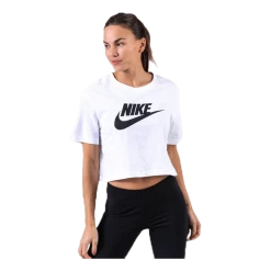 Nike Essential Icon Crop Futura Tee White/Black