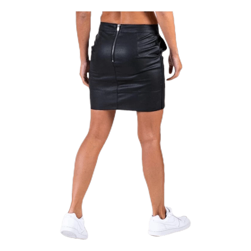 ONLY Base Faux Leather Skirt Black 3 ONLY Base Faux Leather Skirt Black - Afbeelding 3