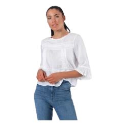 ONLY Anemone 3/4 Flaired Top White -Damesmode online. 5714491396089 004 1b75f5fb7fa24b40855cdbc2b46b9413
