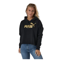 Ess+ Cropped Metallic Logo Hoo Puma Black-gold