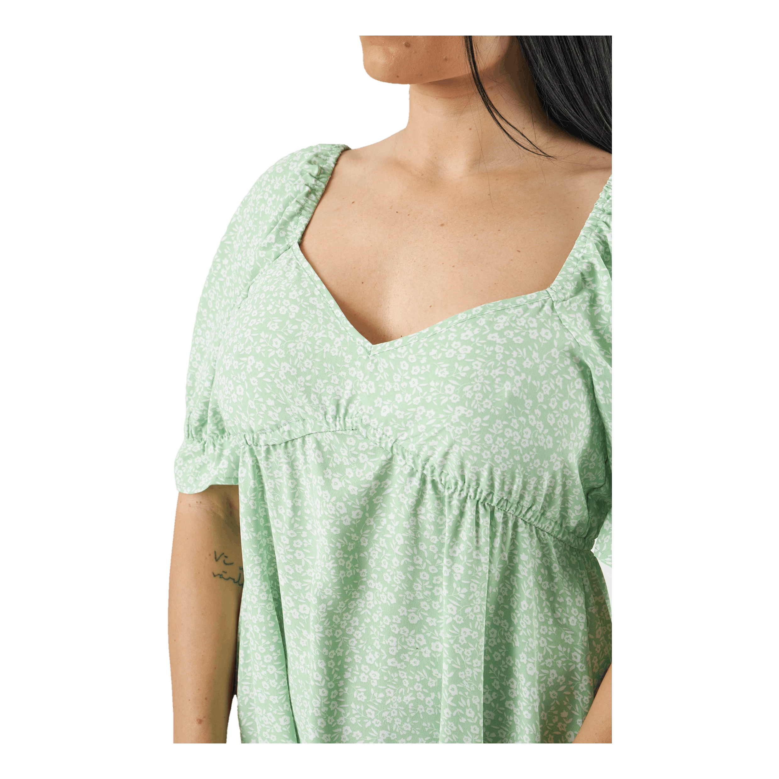 Vero Moda Vmeli Ss Short Dress Wvn Sprucestone 4 Vero Moda Vmeli Ss Short Dress Wvn Sprucestone - Afbeelding 4