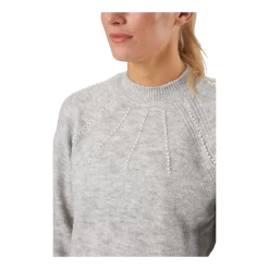 Vero Moda Vmpeppy Pearl Ls Highneck Blou Light Grey Melange -Damesmode online. 60917 80 004
