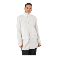 Long Pile Zip Sweat Off White