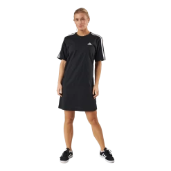 ADIDAS Essentials 3-Stripes Single Jersey Boyfriend Tee Dress Black