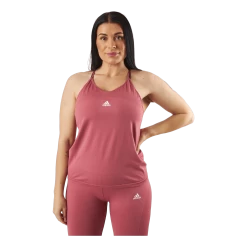 Adidas AEROKNIT Seamless Loose Tank Top Pnkstr/White