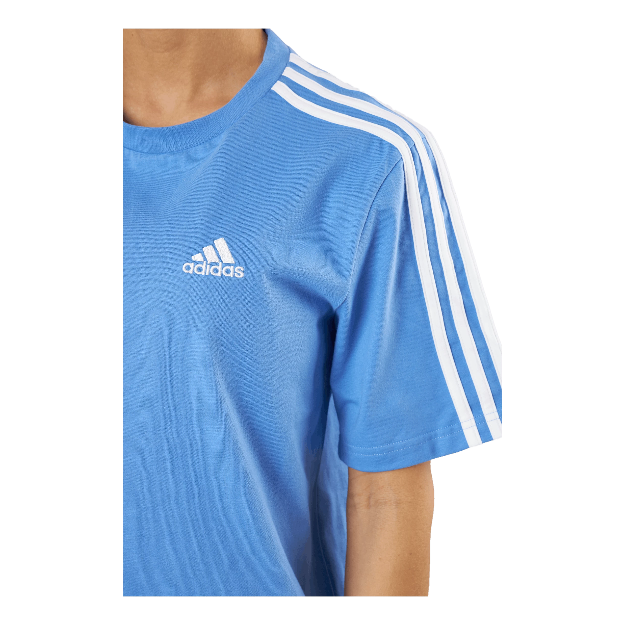 ADIDAS Essentials 3-Stripes Single Jersey Boyfriend Tee Dress Blufus/White 4 ADIDAS Essentials 3-Stripes Single Jersey Boyfriend Tee Dress Blufus/White - Afbeelding 4