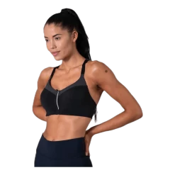 CASALL Front Zip Sports Bra Grey