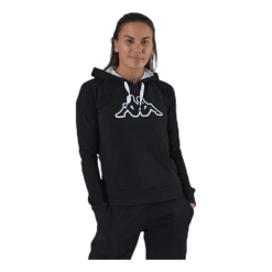 Kappa Lady Sweat Hood, Logo Zeleril White/Black