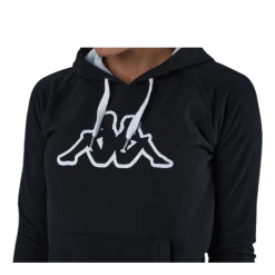 Kappa Lady Sweat Hood, Logo Zeleril White/Black -Damesmode online. 8051129592169 005 cf06fbb450bf4fd2aaa054869e1003ec