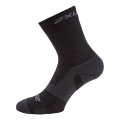 2XU Vectr Light Cushion Crew Socks Black/Grey