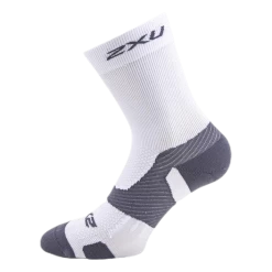2XU Vectr Light Cushion Crew Socks White/Grey